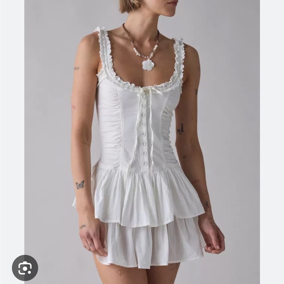 Ecote Olive Ruffled Drop Waist
Milkmaid Mini Dress - Picture 7 of 7